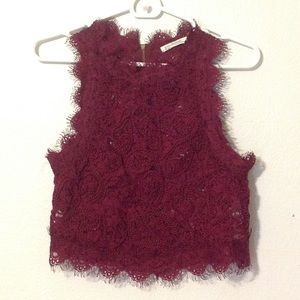 Zara Burgundy Crop Top